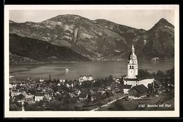 AK Buochs, Ortsansicht mit Rigi