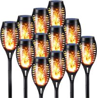 Solar Fackeln Gartenleuchten Flammeneffekt IP65 12er Set