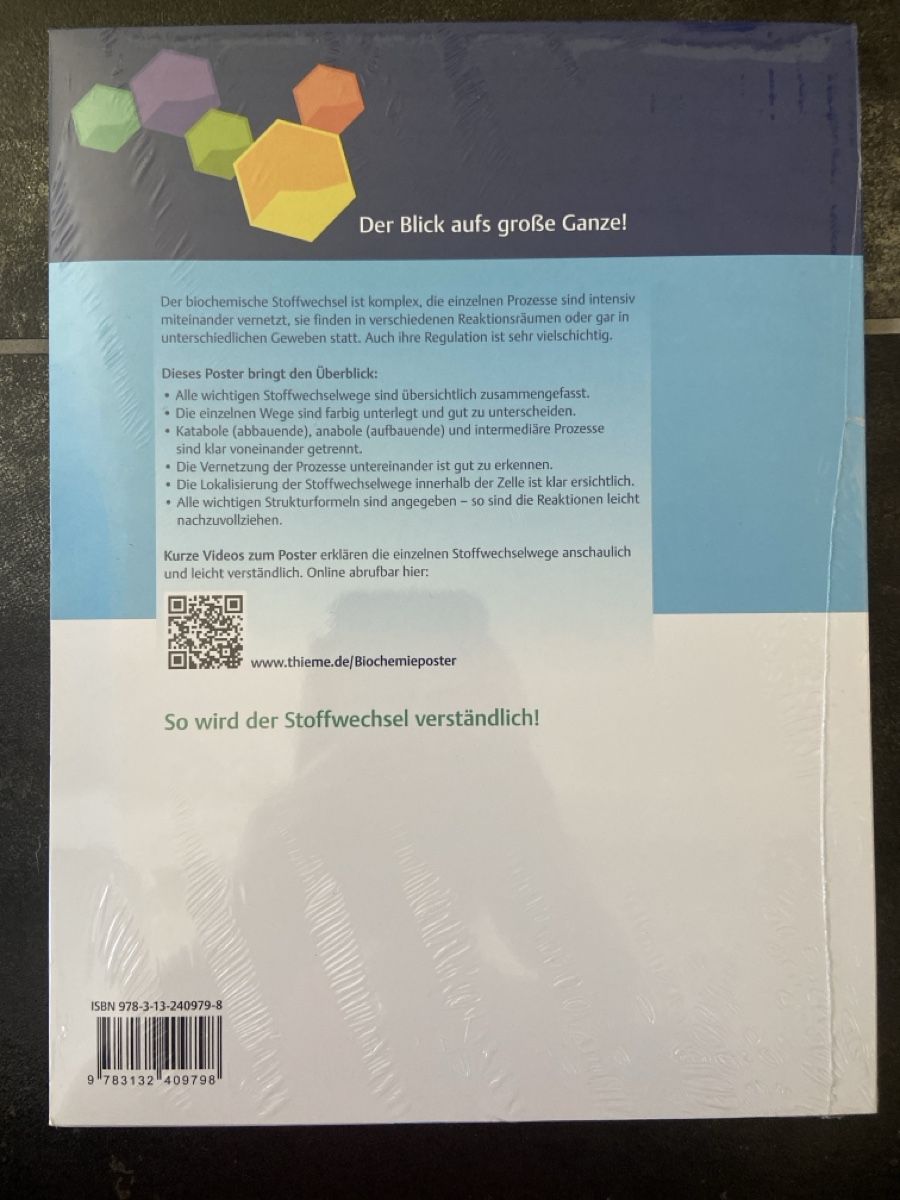 Poster & Bilder: Biochemie Poster Thieme – Neu und originalverpackt aus Luzern von lmlngr 1