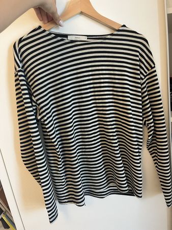 Pigalle Streifenshirt Langarm Damen Gr. S - Schwarz/Weiss 