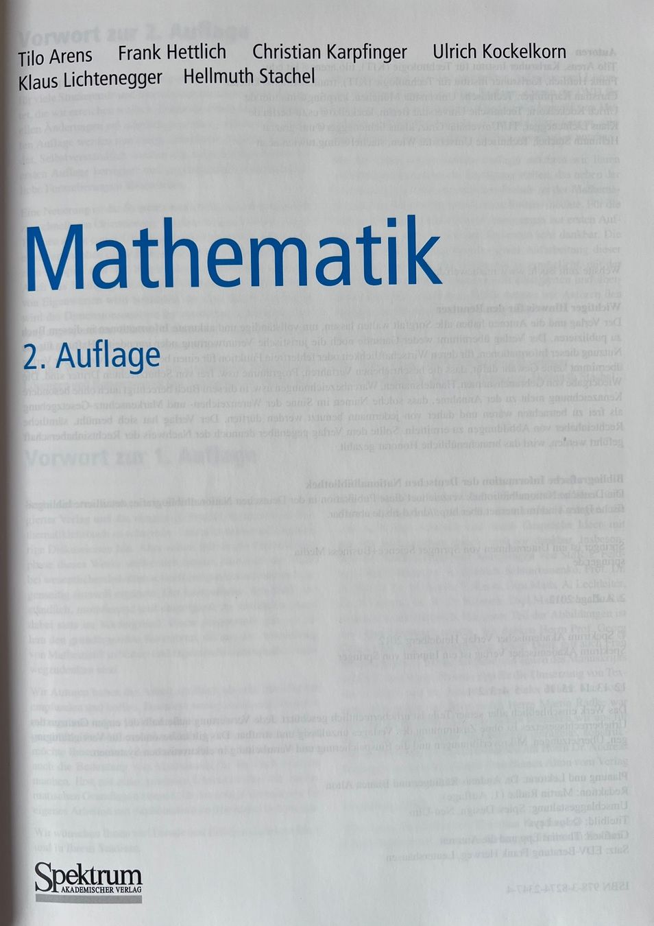 Libri: Mathematik Spektrum 2.Auflage – Usato da Bottmingen venduto da bsp_t6m8 3