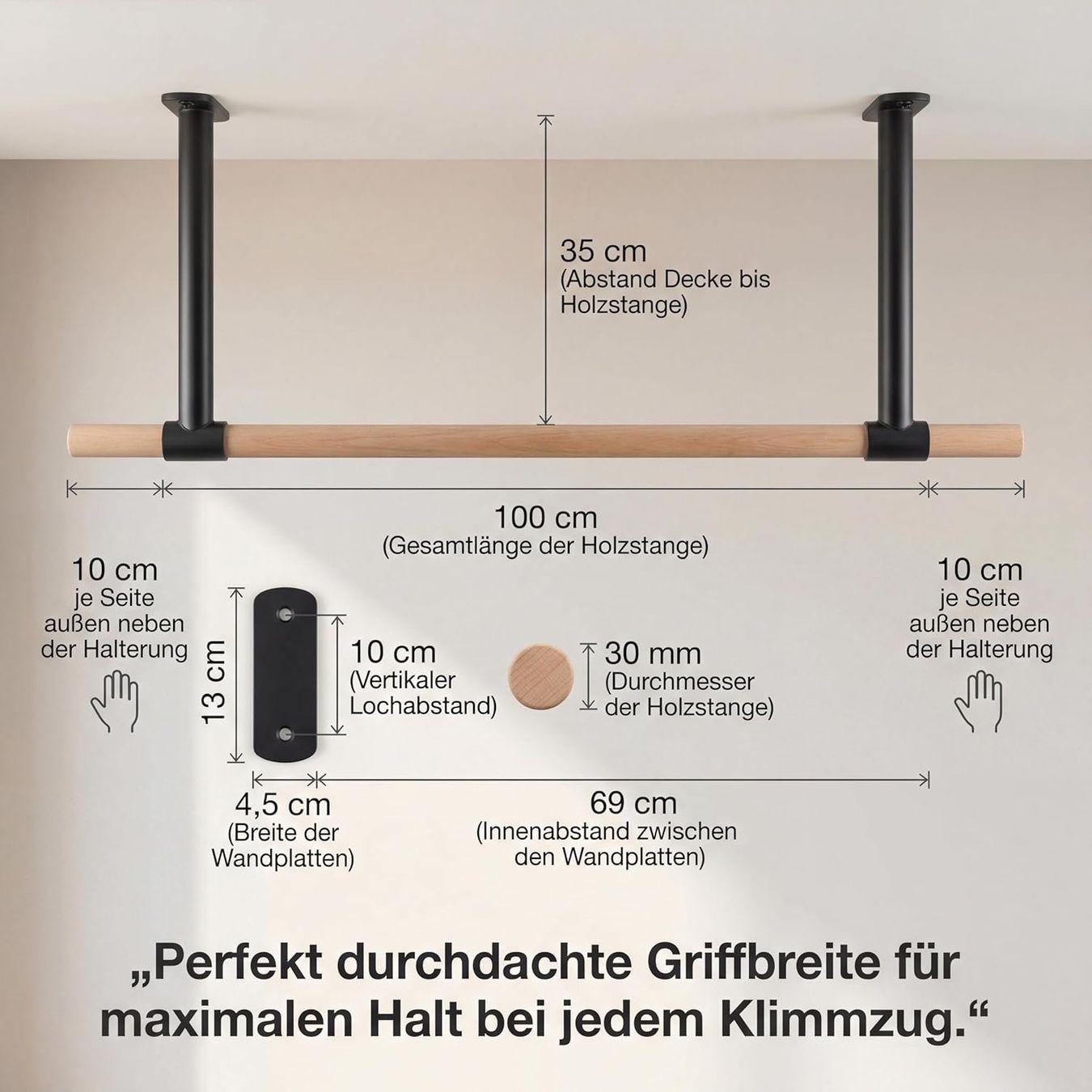 Vélos d'appartement: Klimmzugstange Decke Holz Pull Up Bar – Neuf avec emballage d'origine à Suhr par SchnapperCH 3