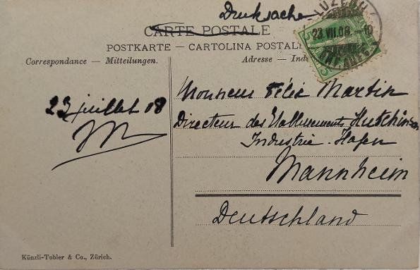 Cartoline postali: LUZERN mit Pilatus - Trams & Dampfschiff - 1908 – Usato da Delémont venduto da Domdom1 1