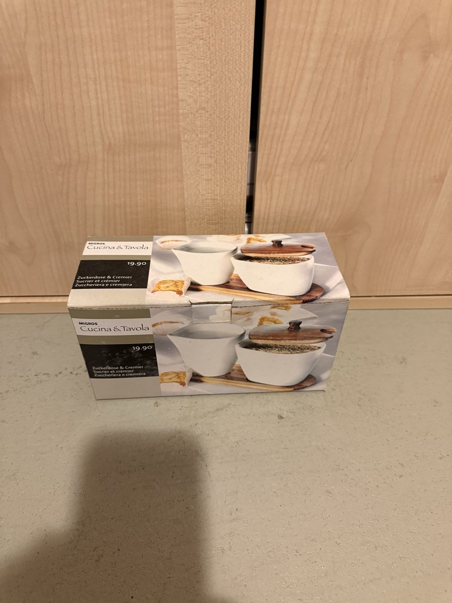 Zuckerdosen: Zuckerdose & Cremier-Set weiss neu – Neu und originalverpackt aus Oberbuchsiten von Leopard95