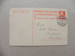 Postkarte Ganzsache Stempel Grenchen SO 1924 Postgeschichte