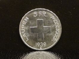 5 Franken Gedenkmünze Silber 1939 Laupen