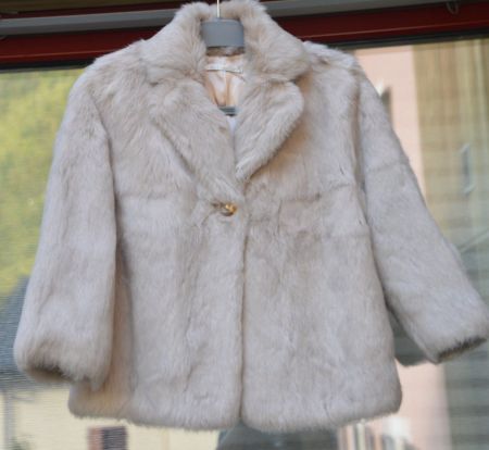 Jacke - Kaninchenfell / veste - fourrure en lapin XL