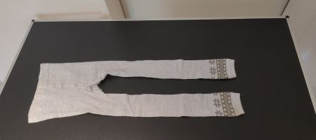 Kinder Strumpfhose Norwegermuster Hellblau Grau Gr. ca. 110