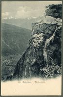 AK Litho sw Gemmipass VS Walliserseite, mit Tiefblick ≈ 1900