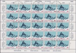 1966 Nr.445 (Finsteraarhorn) Kleinbogen mit Ersttagsstempel