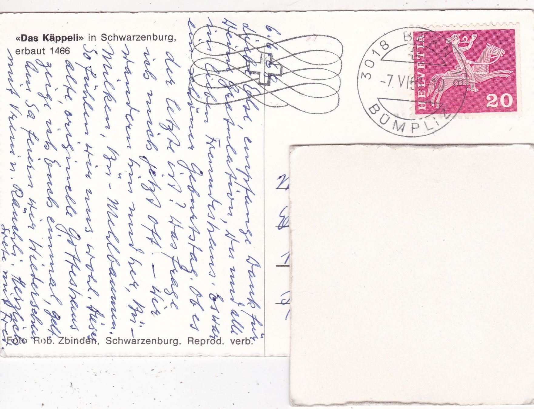 Cartoline postali: Das Käppeli in Schwarzenburg 1977 – Usato da Herisau venduto da Lisegrat2008 1