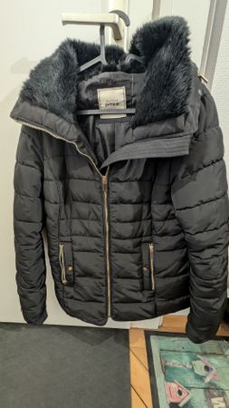 Winterjacke mit Kunstfellkragen PIMKIE Gr. M Schwarz