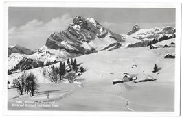 Winter auf Braunwald Blick auf Ortsstock und Hoher Turm