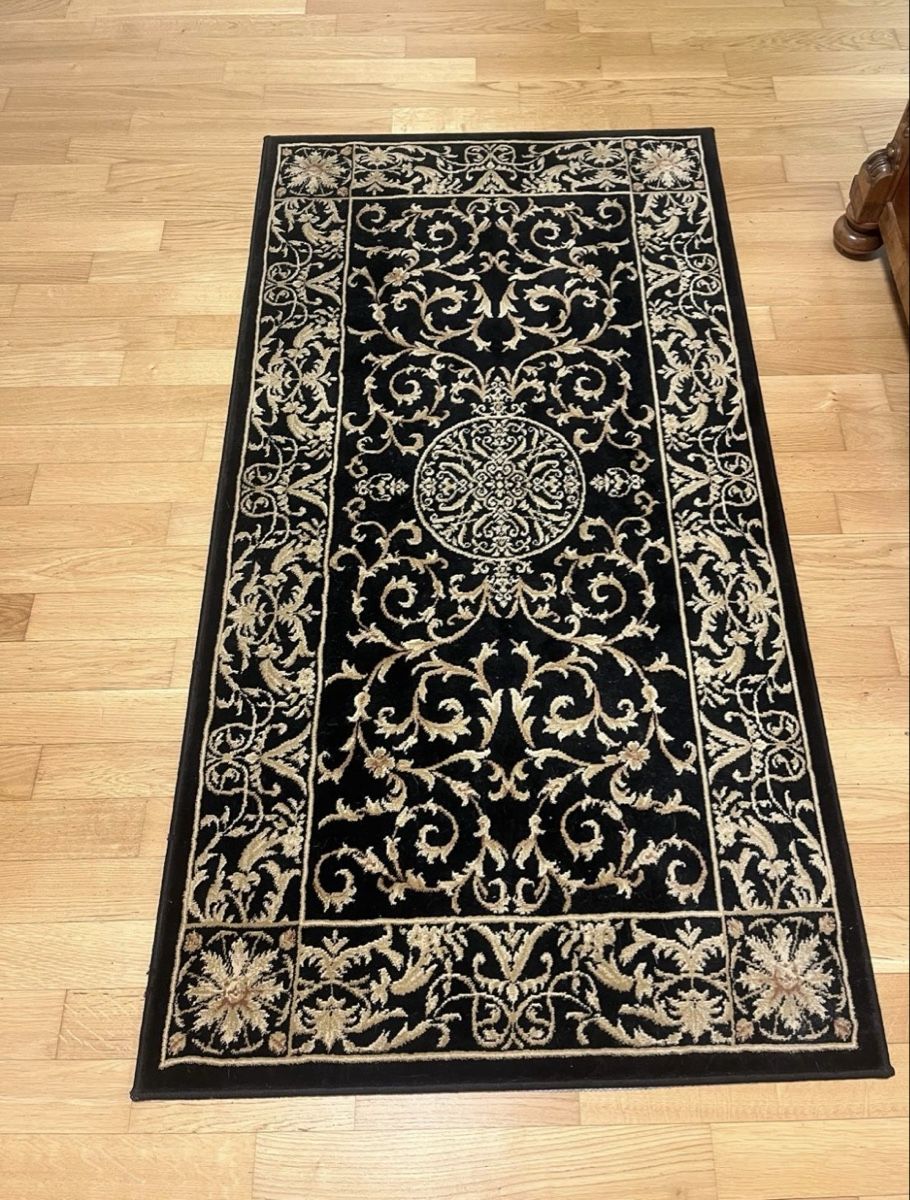 Teppiche: Teppich, Schwarz/Gold, fast neu – Gebraucht aus Horn von mon_52d6