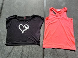 Mädchen Trainer Set: T-Shirt, Top + Hose Gr.152 (4-teilig)