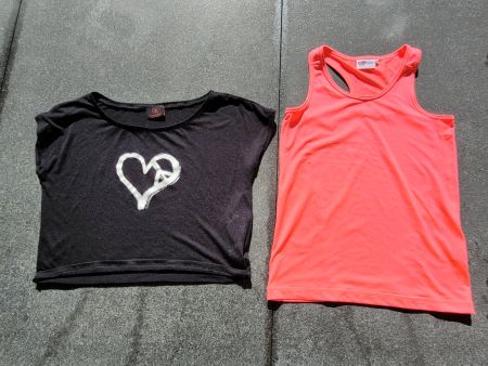 Mädchen Trainer Set: T-Shirt, Top + Hose Gr.152 (4-teilig)