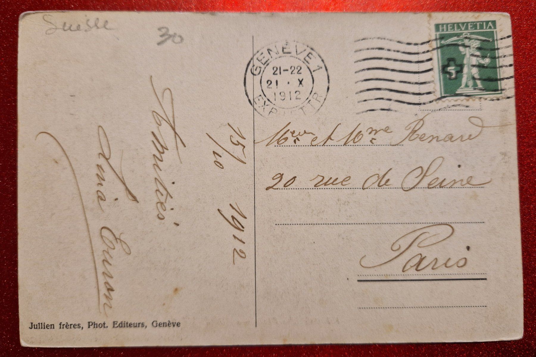 Cartoline postali: Les Mouettes a Genève 1912 Pferdekutsche – Usato da Melchnau venduto da Arthurius 1