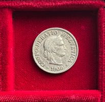 Schweiz 5 Rappen 1908  B in Münzrähmchen