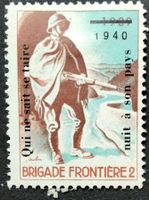 Soldatenmarke 2.WK, Grenz Brig 2, Aufdr, 1xdurchstr, Wi Gz 4