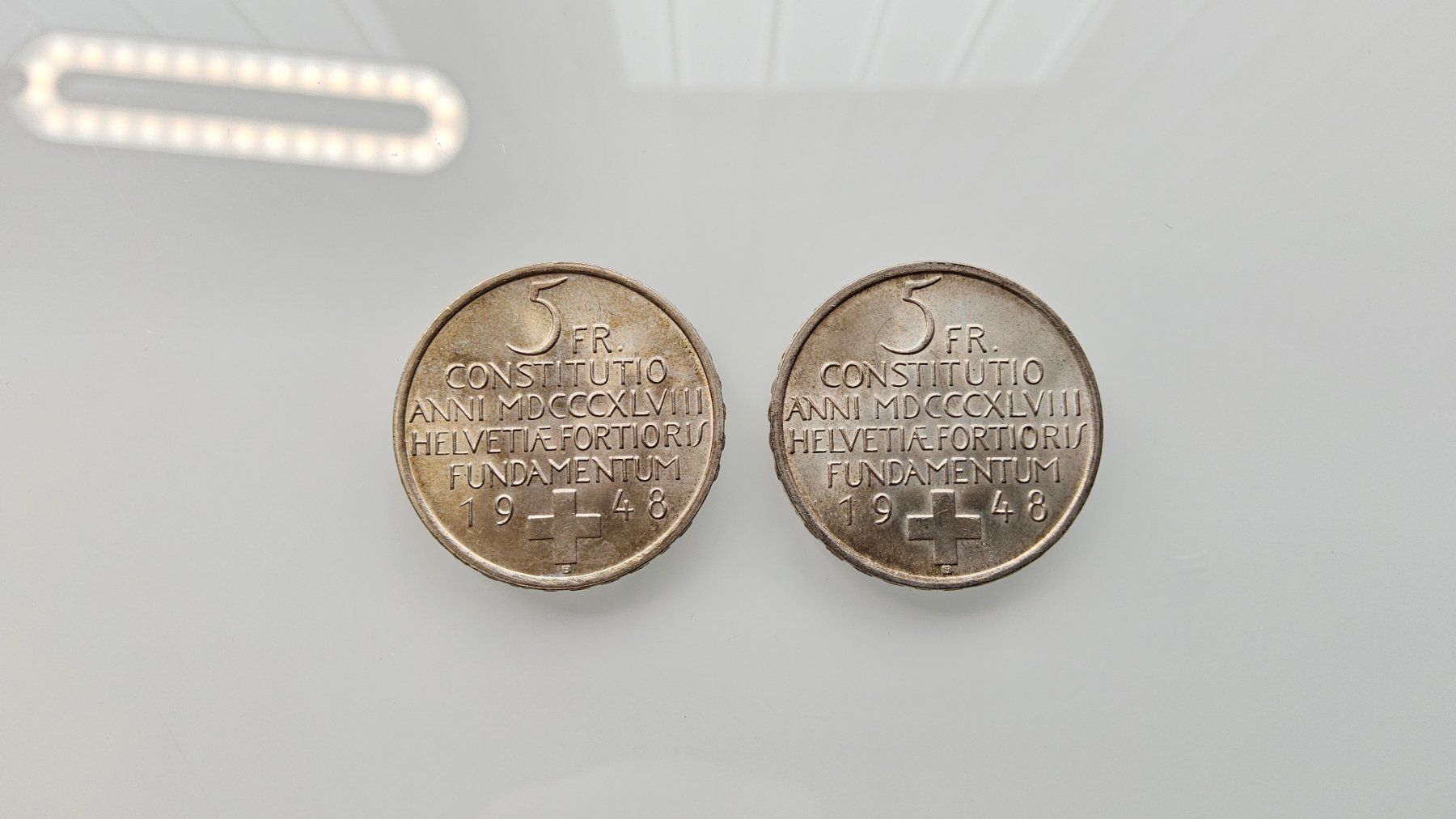 Alle Münzen: 2 Pièces commémorative en argent 1948 – Gebraucht aus Malleray von Frederic24 2