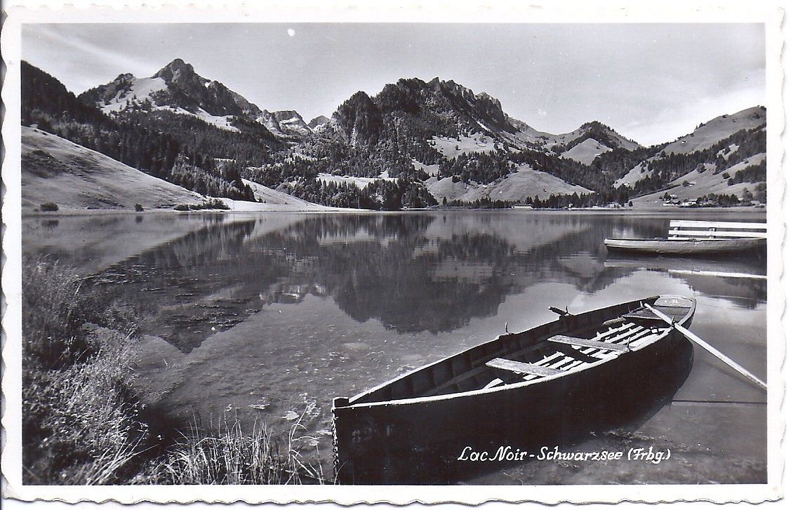 Cartes postales: LE LAC NOIR, barque sur le lac – D'occasion à Les Verrières par Scampi0
