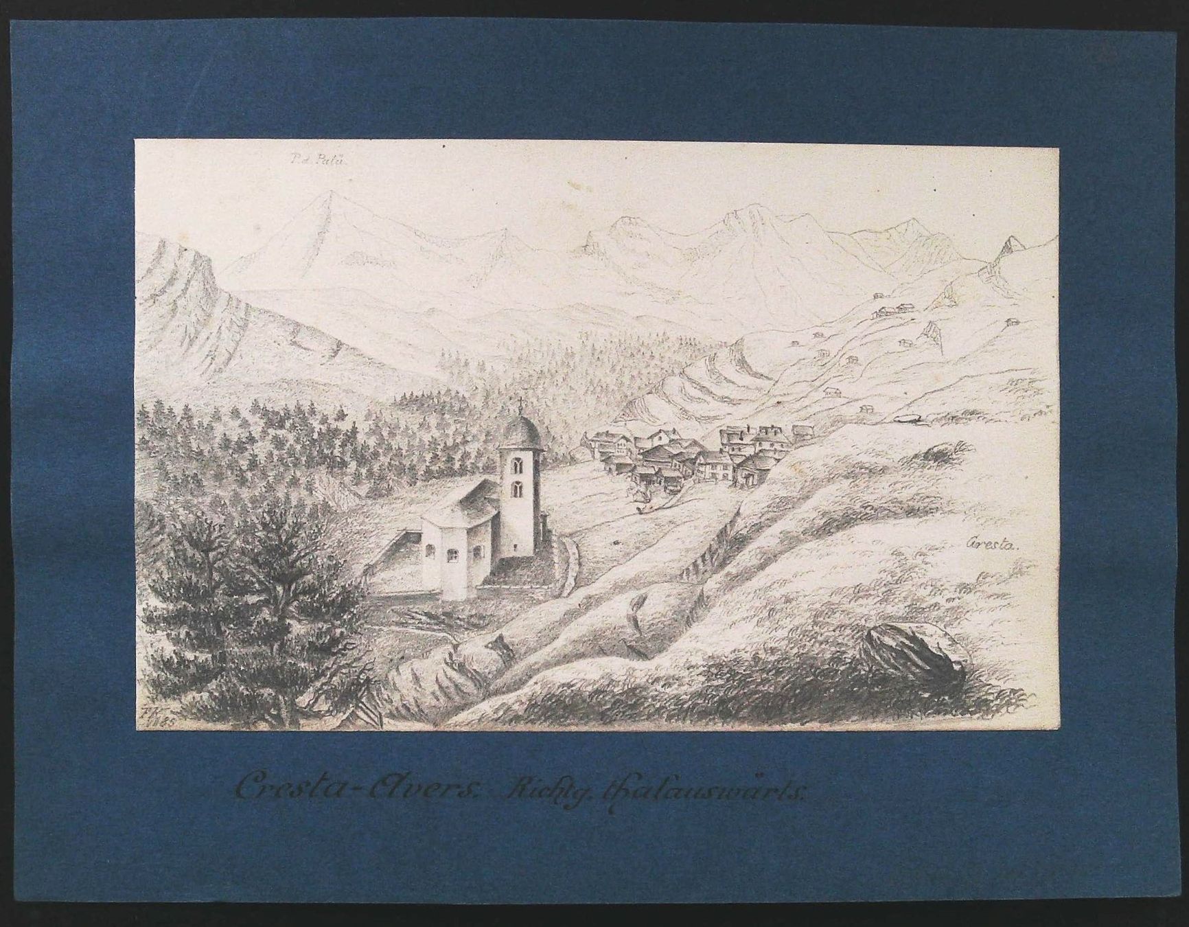 Stiche: Cresta  Avers feine Zeichnung 1885 – Gebraucht aus Rafz von Helvet32