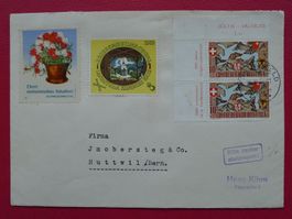 1941: B13 toller Brief Vignetten von FRAUENFELD +3 Vignetten