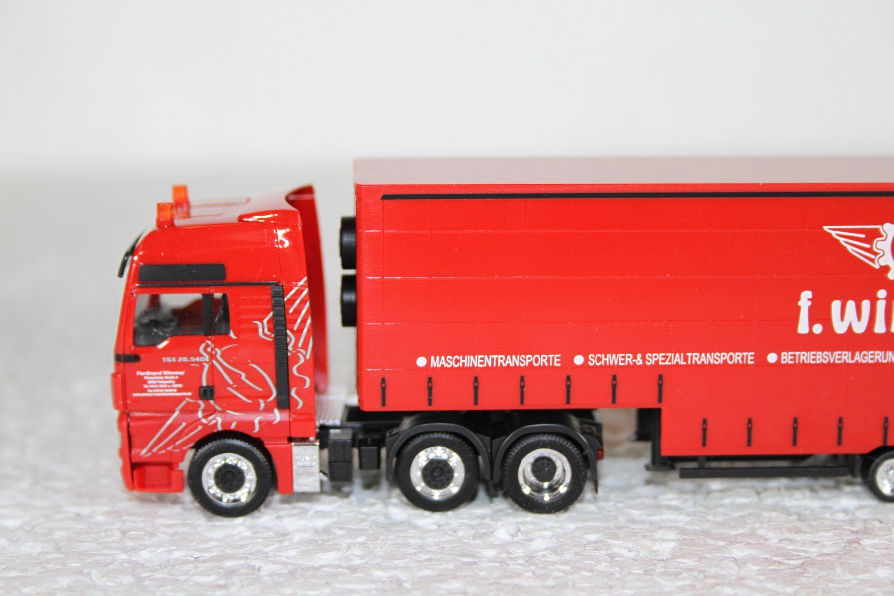 Herpa Modellini d'auto: Herpa MAN Sattelzug Schwerlastzug Wimmer – Usato da Triesen venduto da gleis8 2