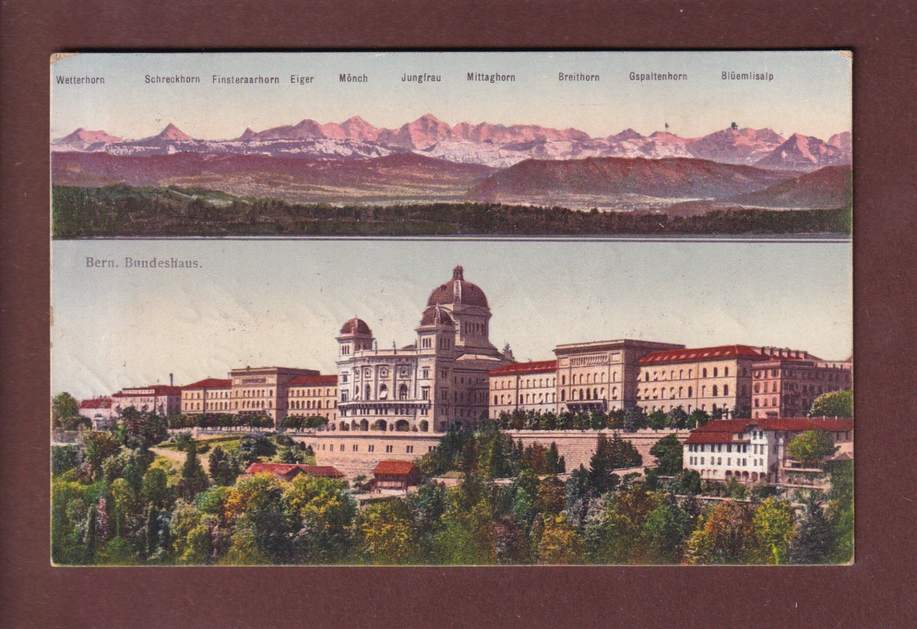 Cartoline postali: BERN - Bundeshaus - 1914 – Usato da Pully venduto da nicecards