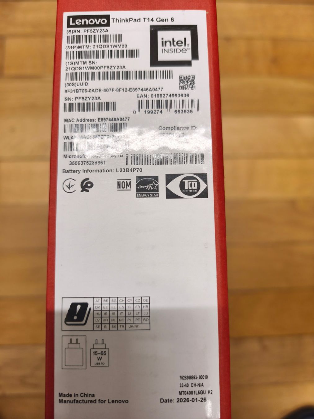 Lenovo Notebook: Lenovo ThinkPad T14 gen 6 (1) – Usato da Meikirch venduto da helping_hand 1
