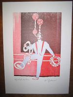 Max Rychener (SO) "Jongleur im Zirkus", Lithographie