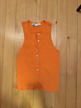 Zara Top Orange, Rippstrick