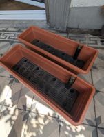 2er Set Blumentopf braun, 59x21cm, Plastik 