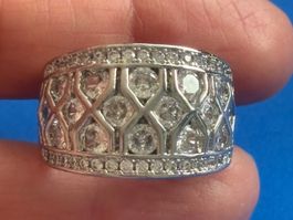 Luxus Elegante 19/9 Ring Zirkonia Farbe : Silber