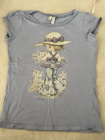 T-Shirt Sarah Kay Motiv blau Breite 42 cm guter Zustand