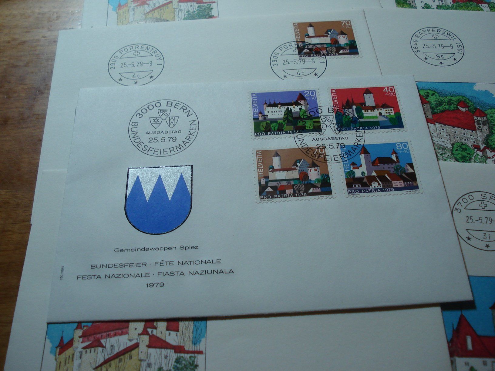 Tutti i francobolli: Pro Patria 1979, FDC Satz, Einzel + 4erblocks, 9 Belege – Usato da Niederwil AG venduto da morostahu 3