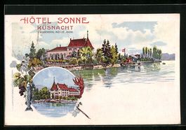 Küsnacht, Hotel Sonne, Uferpartie, 1906