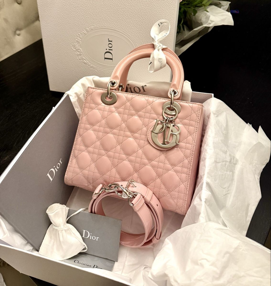 Dior Borse: Authentic Lady Dior Bag, Silver/HW,  Pale Pink. – Nuovo (secondo la descrizione) da Baar venduto da the_6lkj 3