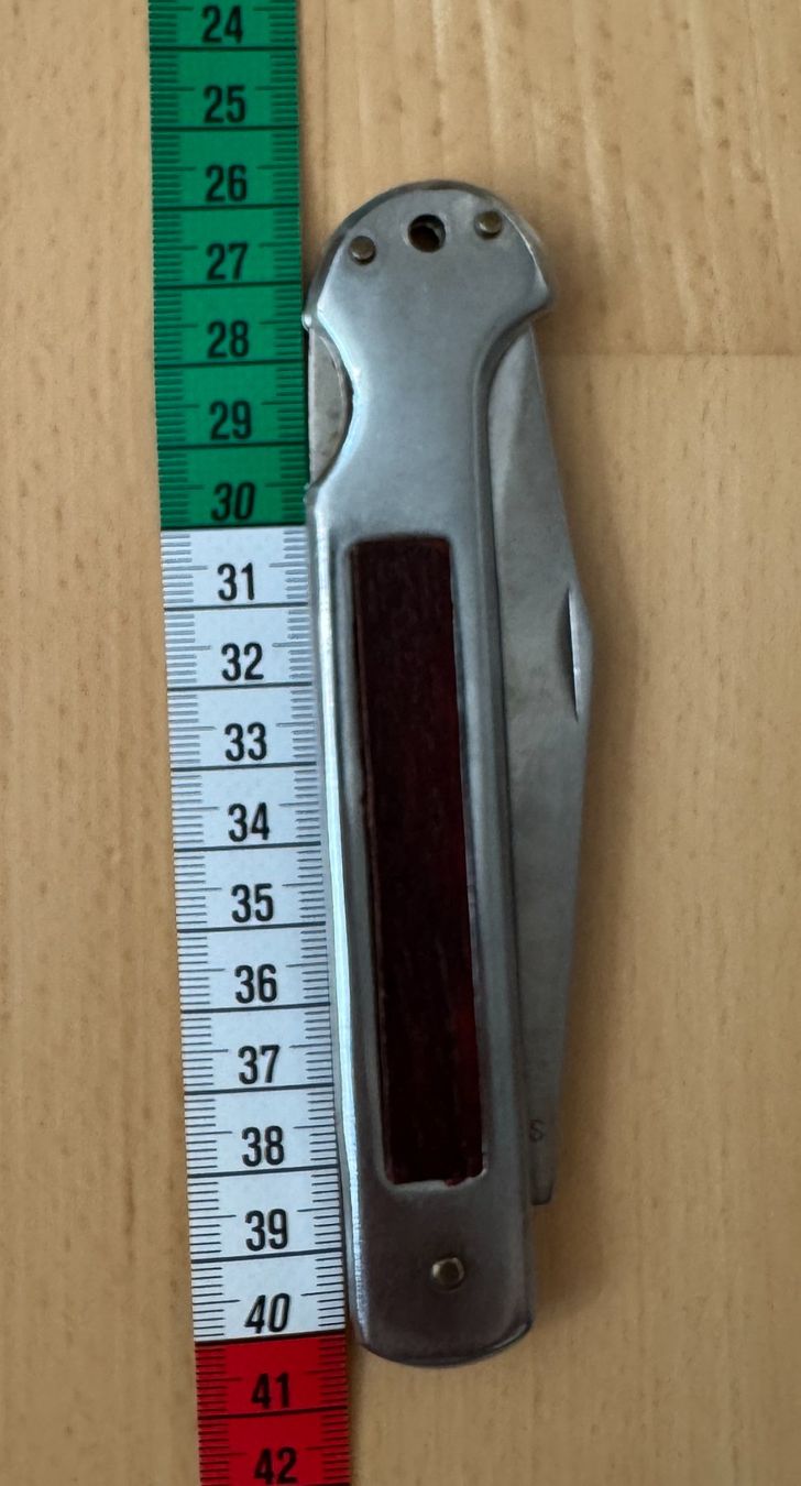 Taschenmesser: Robustes Klappmesser, Stahl, silbern, silver, pocket knife – Gebraucht aus Winterthur von YaV 2