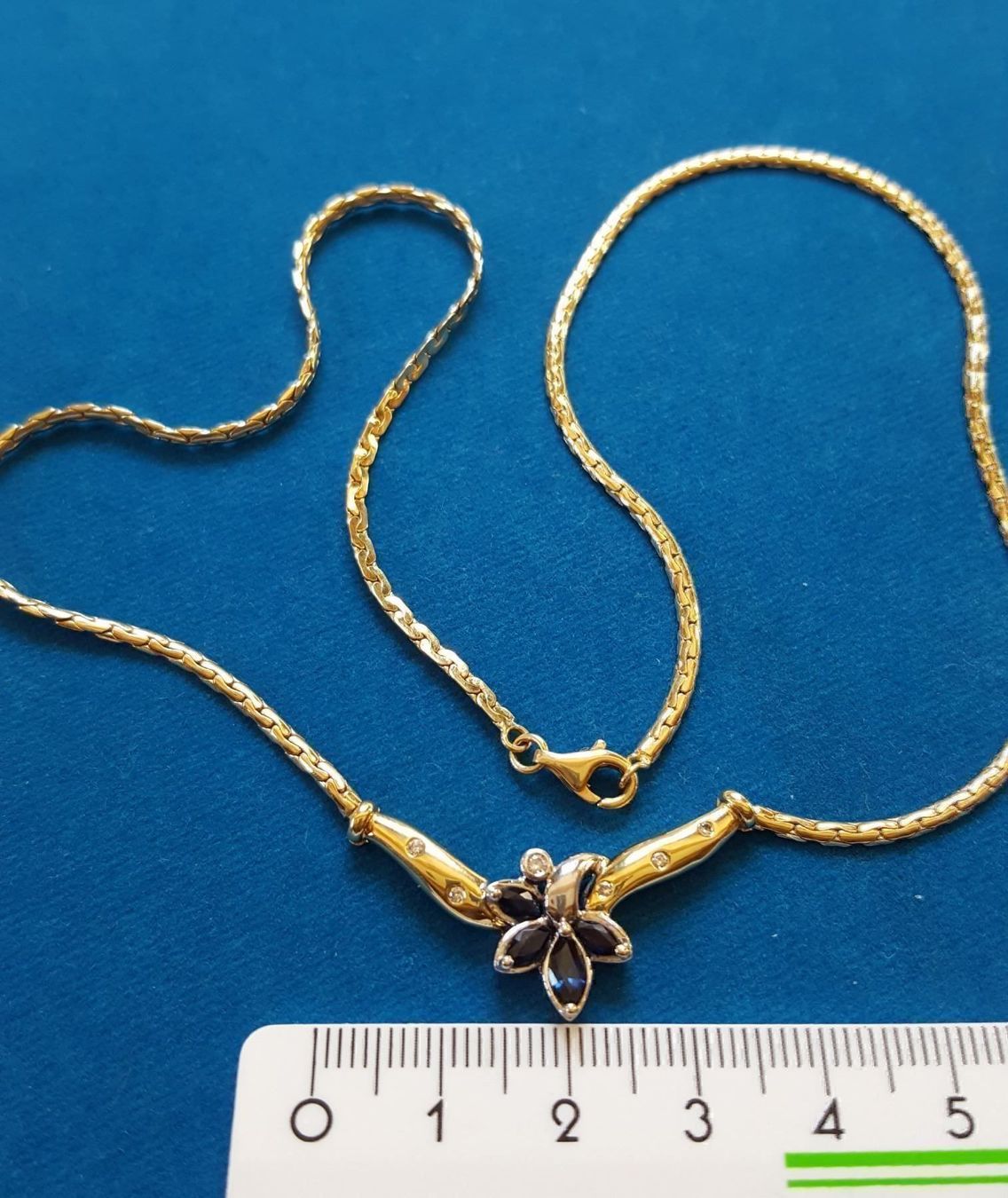 Catenine: 750 Gold Collier mit Brillanten/Saphire – Usato da Wald ZH venduto da Aniade 2