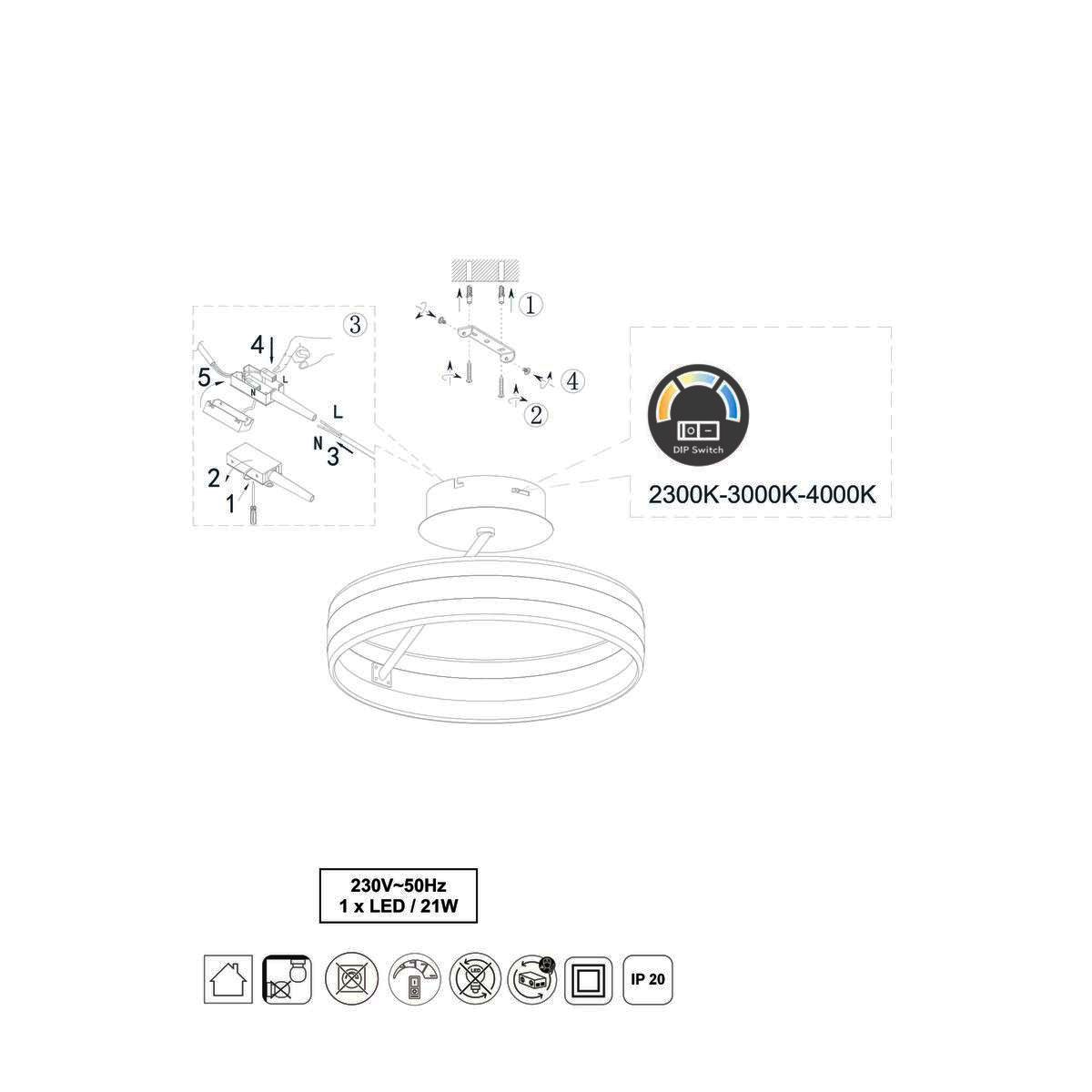 Kronleuchter & Deckenlampen: LED Deckenleuchte, Schwarz, Up-Downlight – Neu (gemäss Beschreibung) aus Kreuzlingen von Smart-Light 7