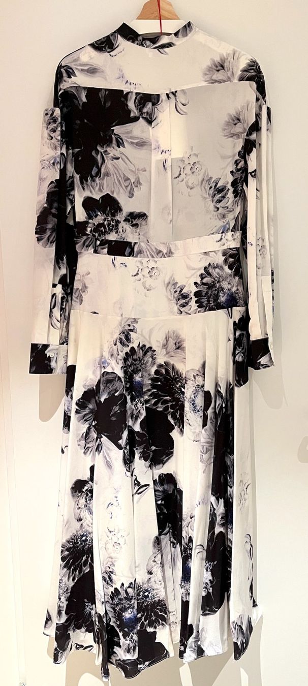 Alexander Mcqueen Vestiti: Alexander McQueen Seide Maxikleid Chiaroscuro IT46/DE40 NEU – Nuovo (secondo la descrizione) da Arch venduto da timerock 5