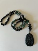 Collier sautoir en pierres 76 cm 