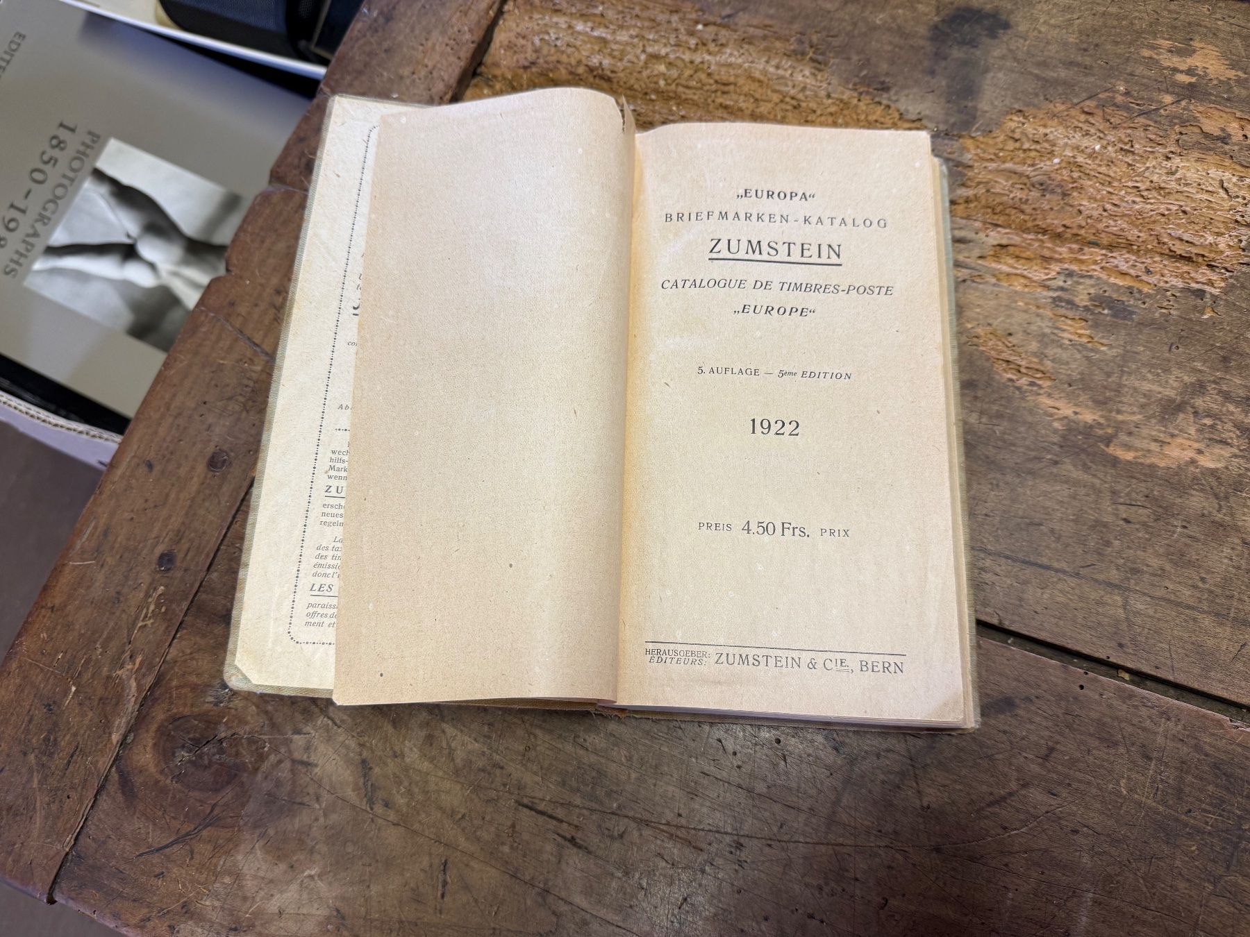 Livres: 1922 ZUMSTEIN Briefmarken Katalog – D'occasion à Bern par Jwpm66 1