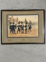 Gravure ancienne Infanterie Vaud 1803 cadre en bois