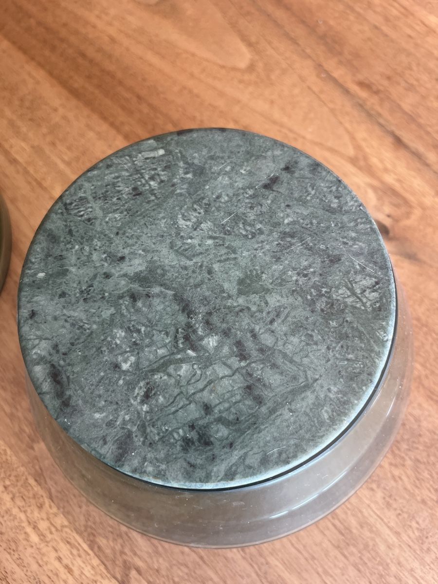 Contenitori & Simili: Große Bolia Dose Glas Marmor Deckel Designer – Usato da Zürich venduto da Budulinek123 2