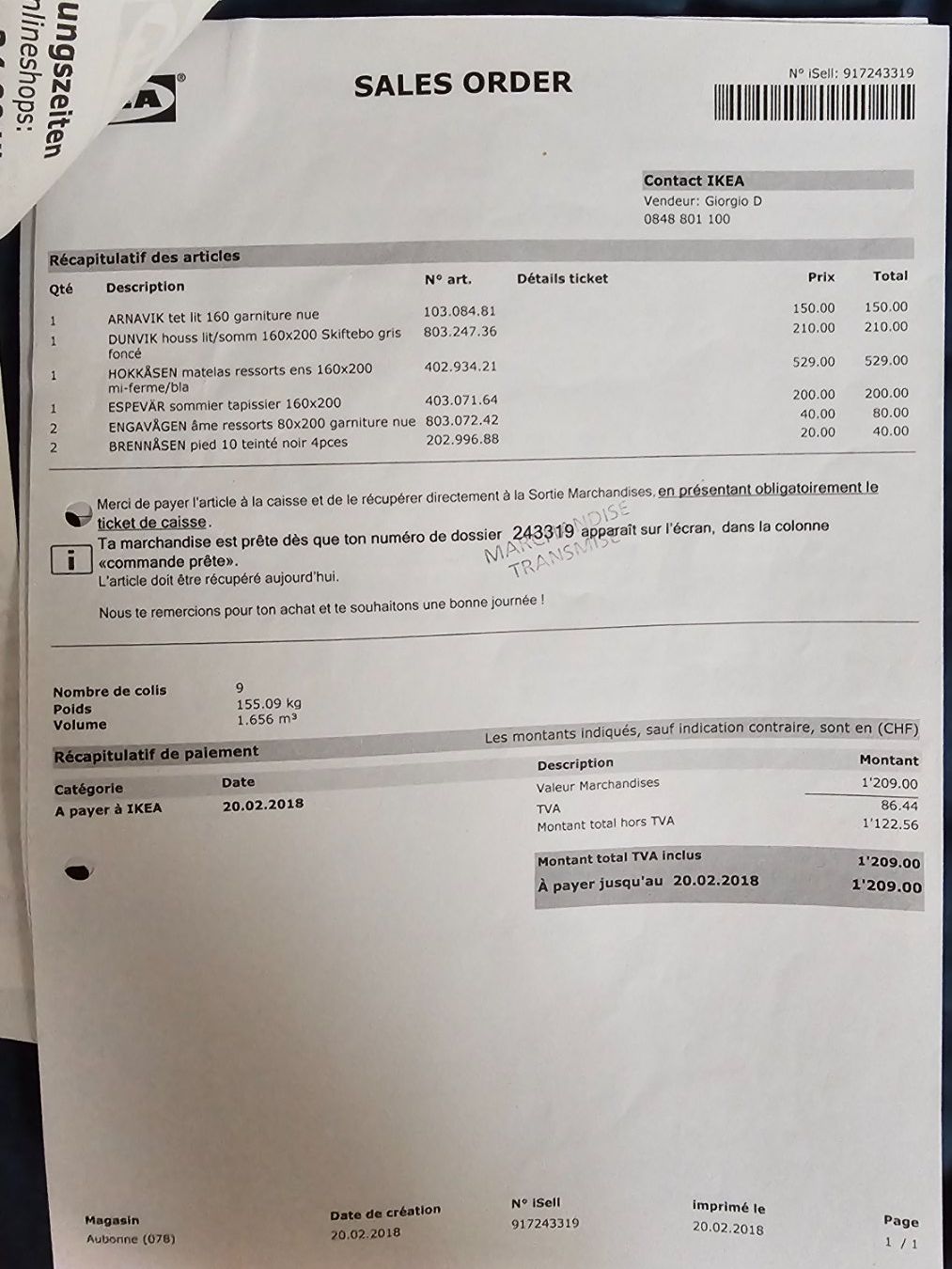 Ikea Lits: Boxspring 160x200 cm IKEA – Défectueux à La Roche FR par quattro5Z 4