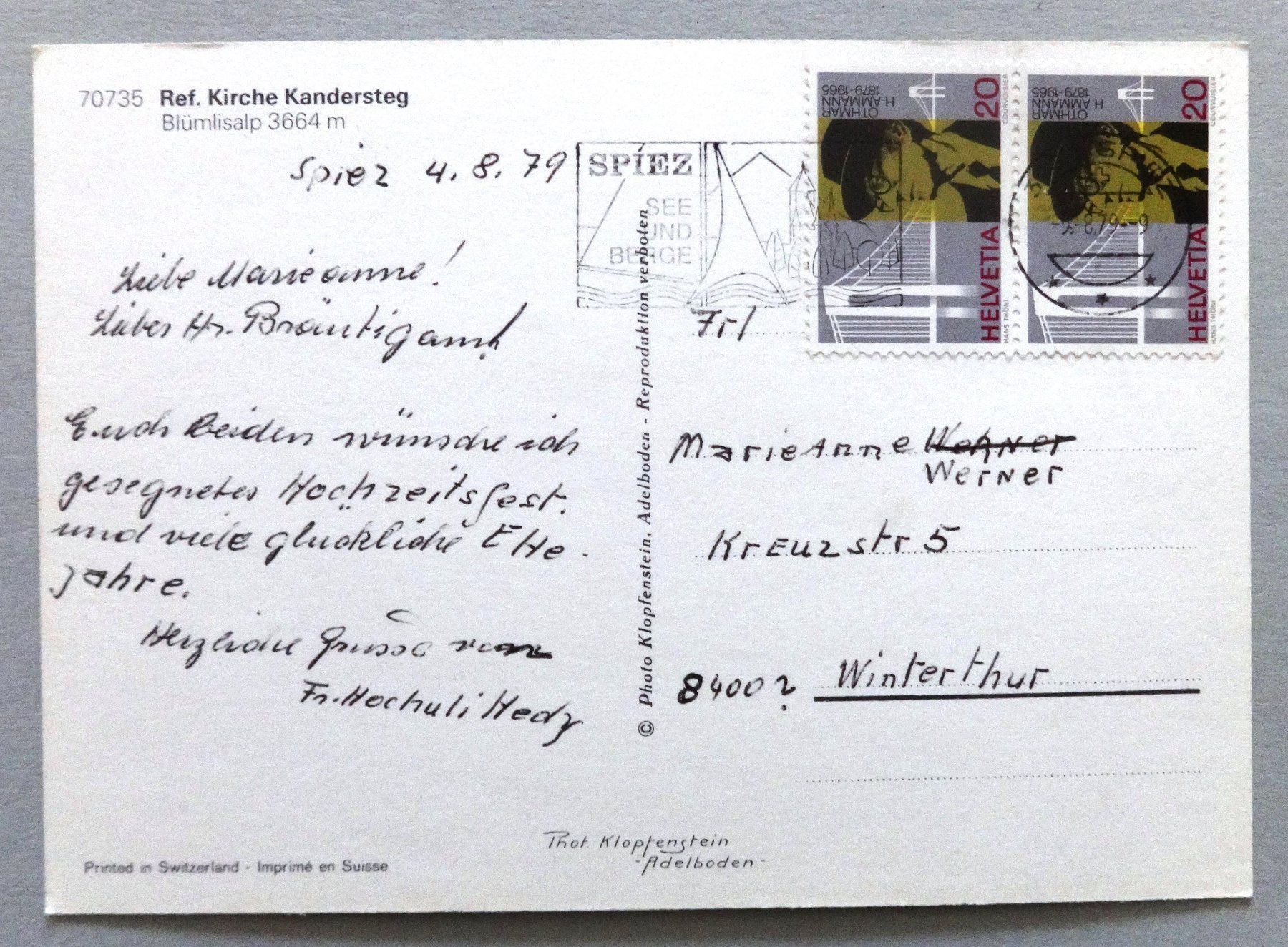 Cartes postales: Ref. Kirche Kandersteg – D'occasion à Fétigny par Billy2miny 1