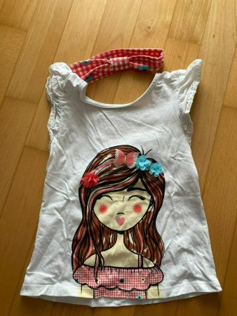 Kurzarm Shirt mit Mädchen inkl. passendem Haarband