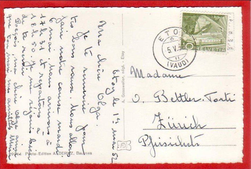 Cartoline postali: ETOY VUE AÉRIENNE – Usato da Grüningen venduto da Kartenlaube 1